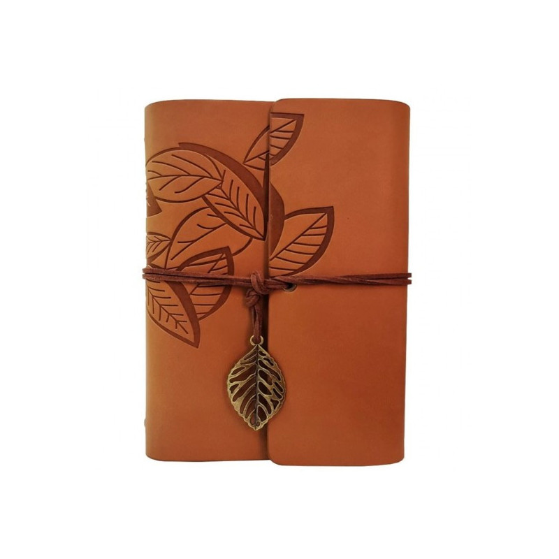 Deri Yaprak Desenli Defter